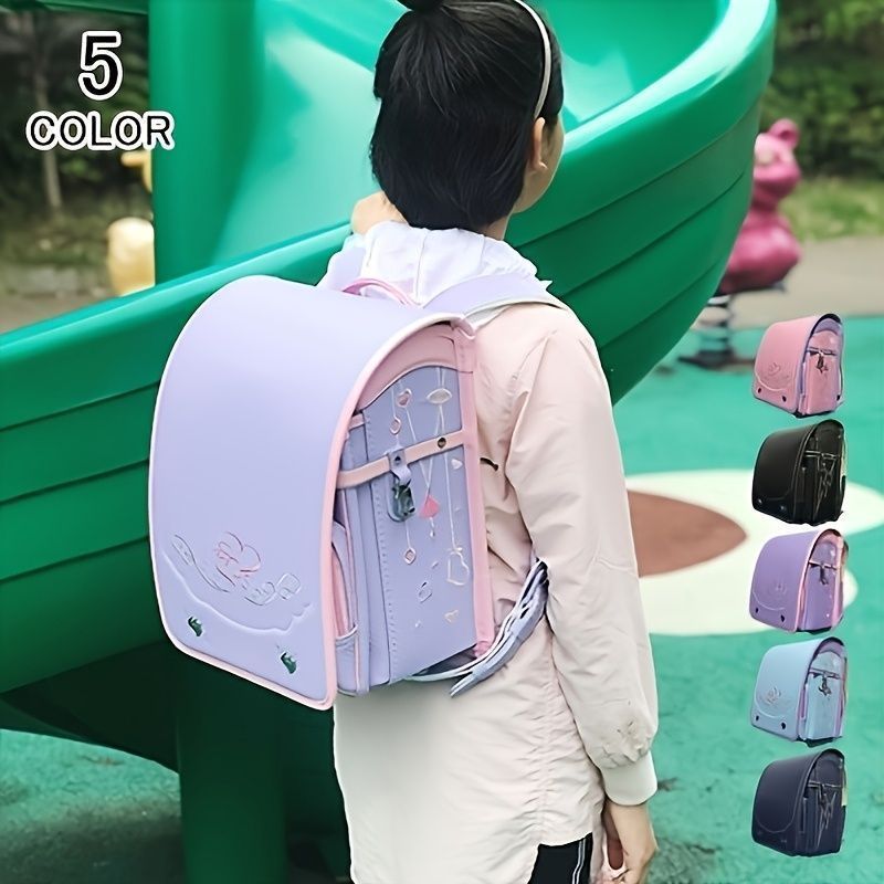 【新品未使用】若者向け反射バックパック 自動ロック付き - 大容量、軽量＆スタイリッシュ、男の子＆女の子用フェイクレザースクールバッグ