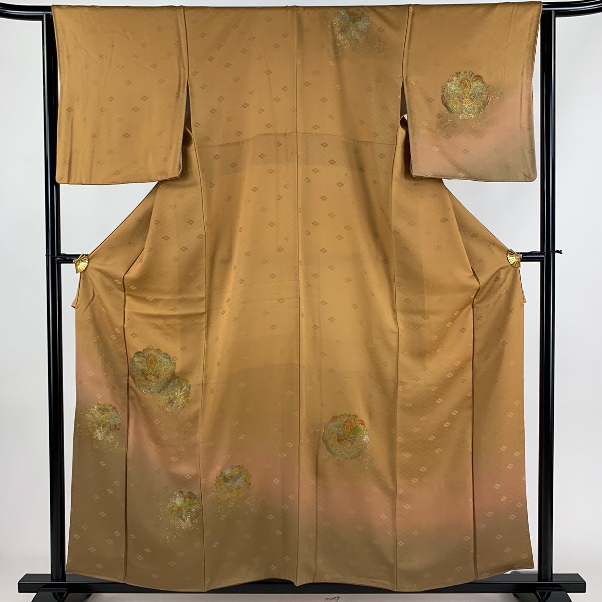 正絹✿暈し染め 金銀彩 花文 訪問着 広衿 袷 正絹‼️