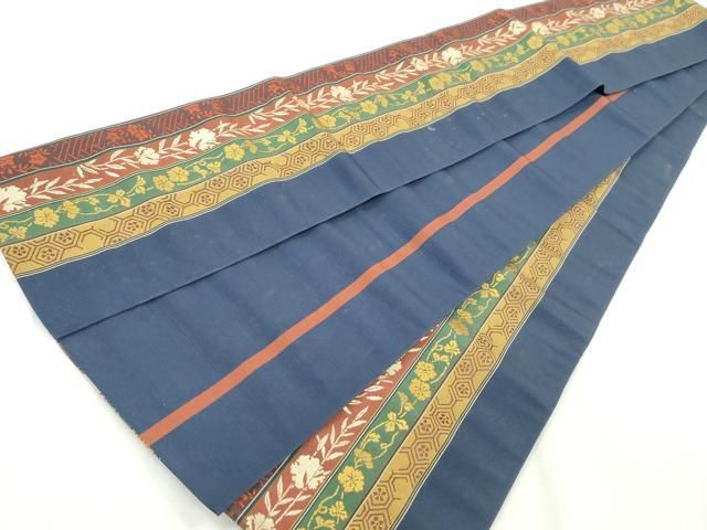 美品　本場筑前博多織　半幅帯　花間道　正絹　逸品 平和屋着物◎本場筑前博多織 半幅帯 花間道 証紙付き 正絹 逸品