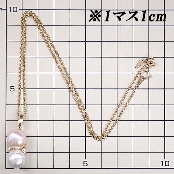 タサキ 田崎真珠 淡水真珠 ネックレス ダイヤモンド K18イエロー タサキ 田崎真珠 淡水真珠 ネックレス ダイヤモンド K18イエロー
