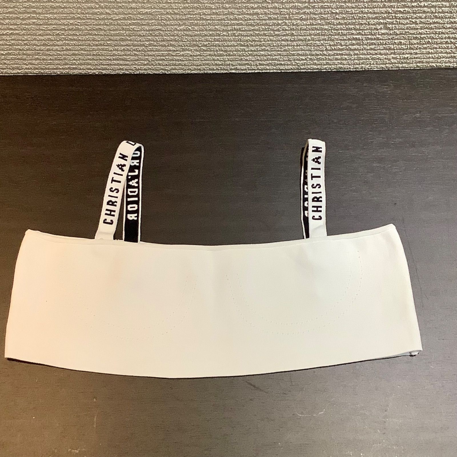 クリスチャンディオール ChristianDior キャミソール ニット ビスチェ タンクトップ 白 ホワイト 黒 ブラック L 848E02AM506 I1012|T4