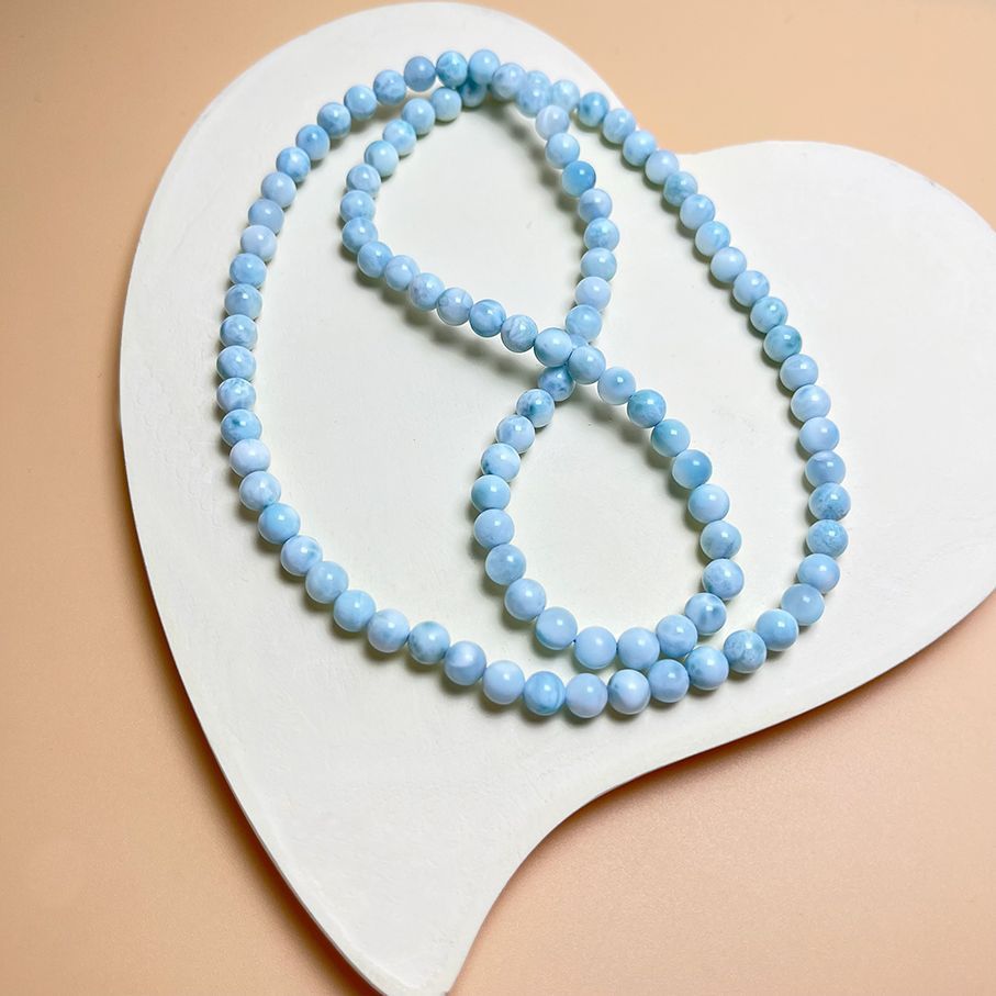 逸品 EU製 ★ドミニカ共和国産のラリマー・ペクトライト★3本巻きブレスレット パワーストーン 天然石 開運 金運 プレゼント1 約5.7-5.9mm ZB9058