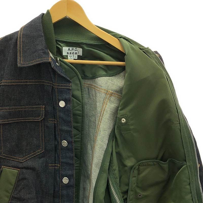 A.P.C. sacai MA-1ジャケット デニム/カーキ sacai / サカイ | × A.P.C EIMI Denim Jacket MA-1 デニム
