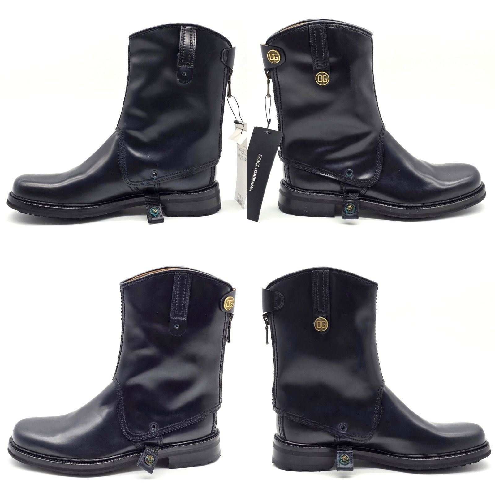 ア*ス様 ドルチェ＆ガッバーナ|35.5|22.5㎝|ブーツ|黒×薄茶|i148 DOLCE & GABBANA ドルチェ＆ガッバーナ ウエスタン サイドゴア