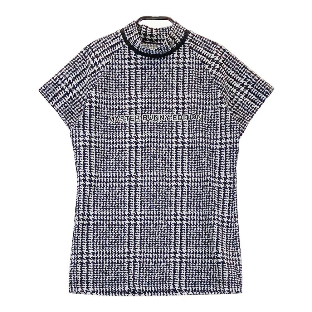 サイズ：1 MASTER BUNNY EDITION マスターバニーエディション 2023年モデル モックネック 半袖Tシャツ 千鳥格子柄 ホワイト系 [240101325870]# ゴルフウェア レディース ストスト