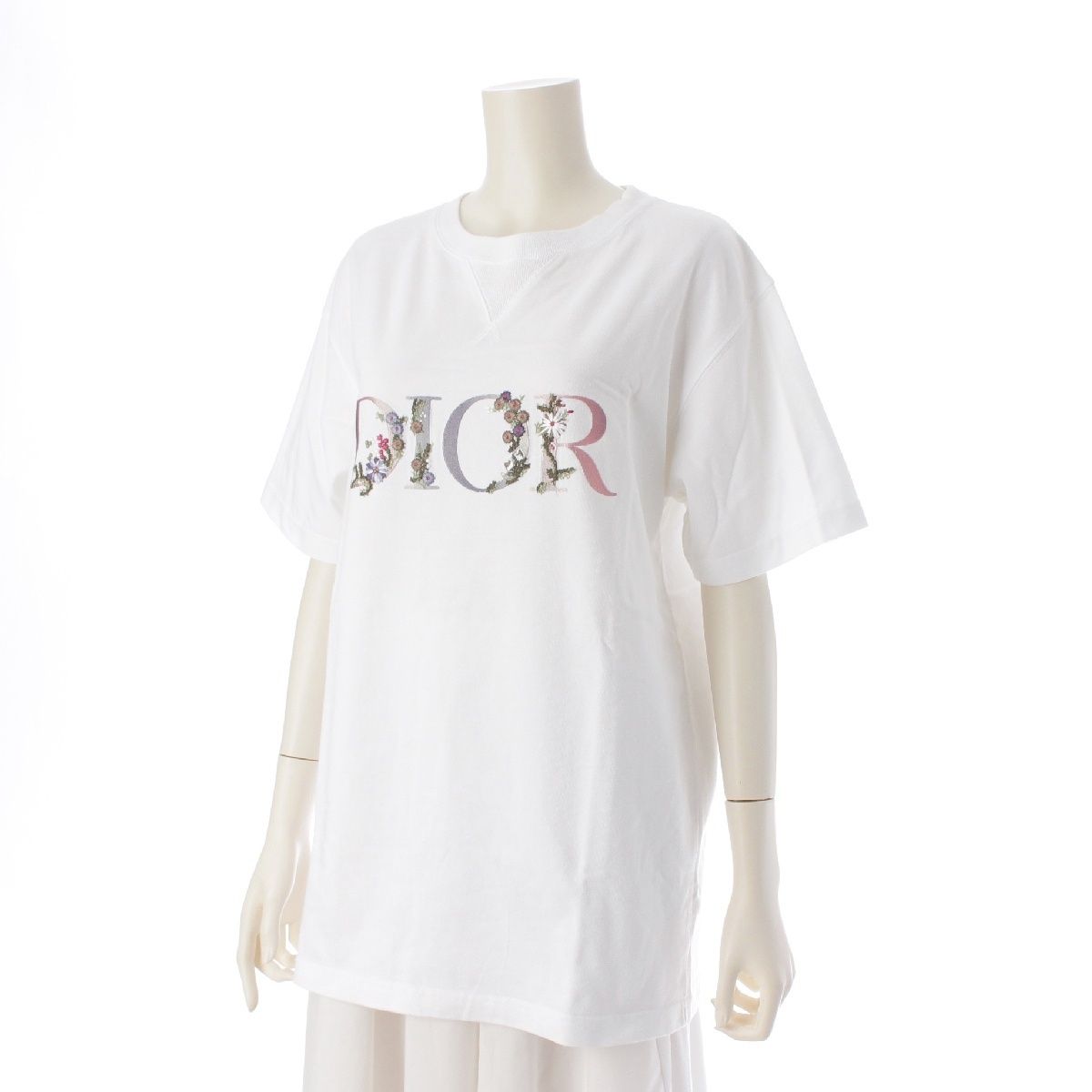 ディオール 21SS Oversized Dior Flowers Tee コットン フラワーロゴ 