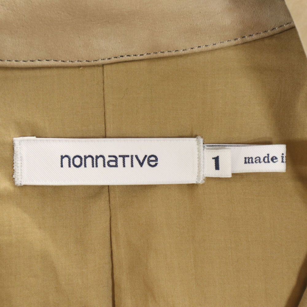 ノンネイティブ 日本製 レザージャケット 1 ベージュ nonnative 裏地