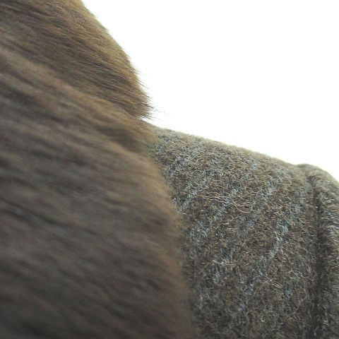 Carat ロングコート ブルーフォックスファー 毛皮 11A2 茶系 ブラウン  