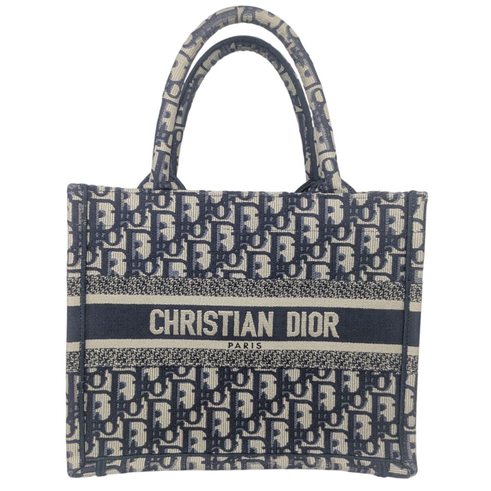 Christian Dior クリスチャン ディオール トートバッグ ブックトート スモール キャンバス ネイビー 紺 ベージュ レディース ハンドバッグ 人気 お洒落 メンズ ユニセックス