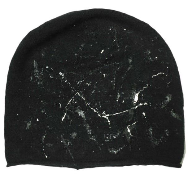 FAGASSENT ファガッセン カシミヤペイントニットキャップ ONE SIZE BLACK ビーニー ニット帽 ワッチキャップ 帽子 g21014