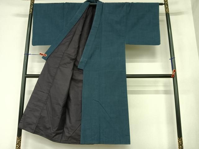 平和屋着物○男性 紬 アンサンブル 色無地 黒鳶色 正絹 逸品 AABA0321zg