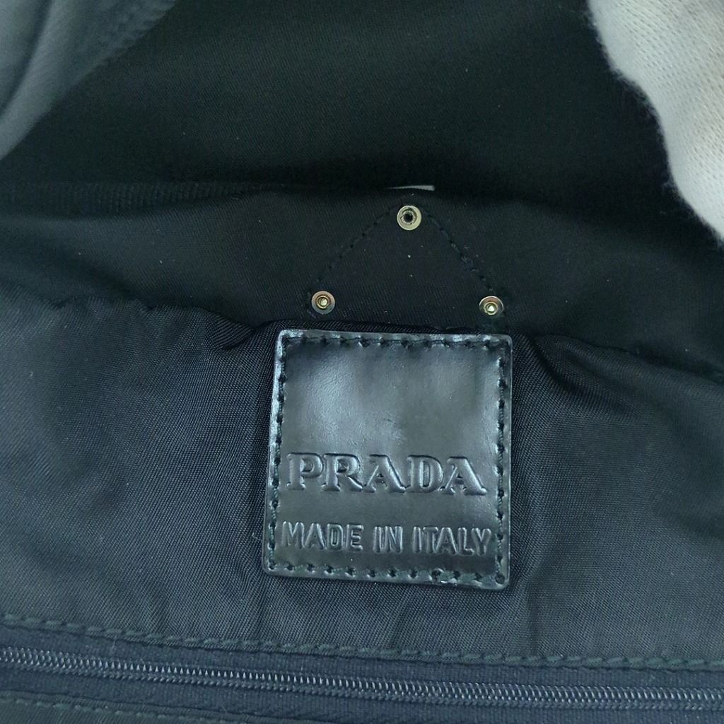 プラダ サテン ナイロン ミニ ポーチ コスメケース ブラック  