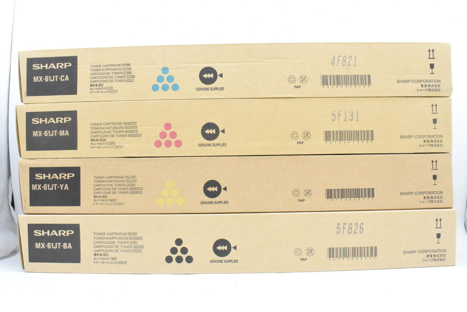 シャープ 純正 トナー MX-61JT-BA CA MA YA 4色 シアン マゼンタ イエロー ブラック ITRUIE5OPALI-D-N24-byebye
