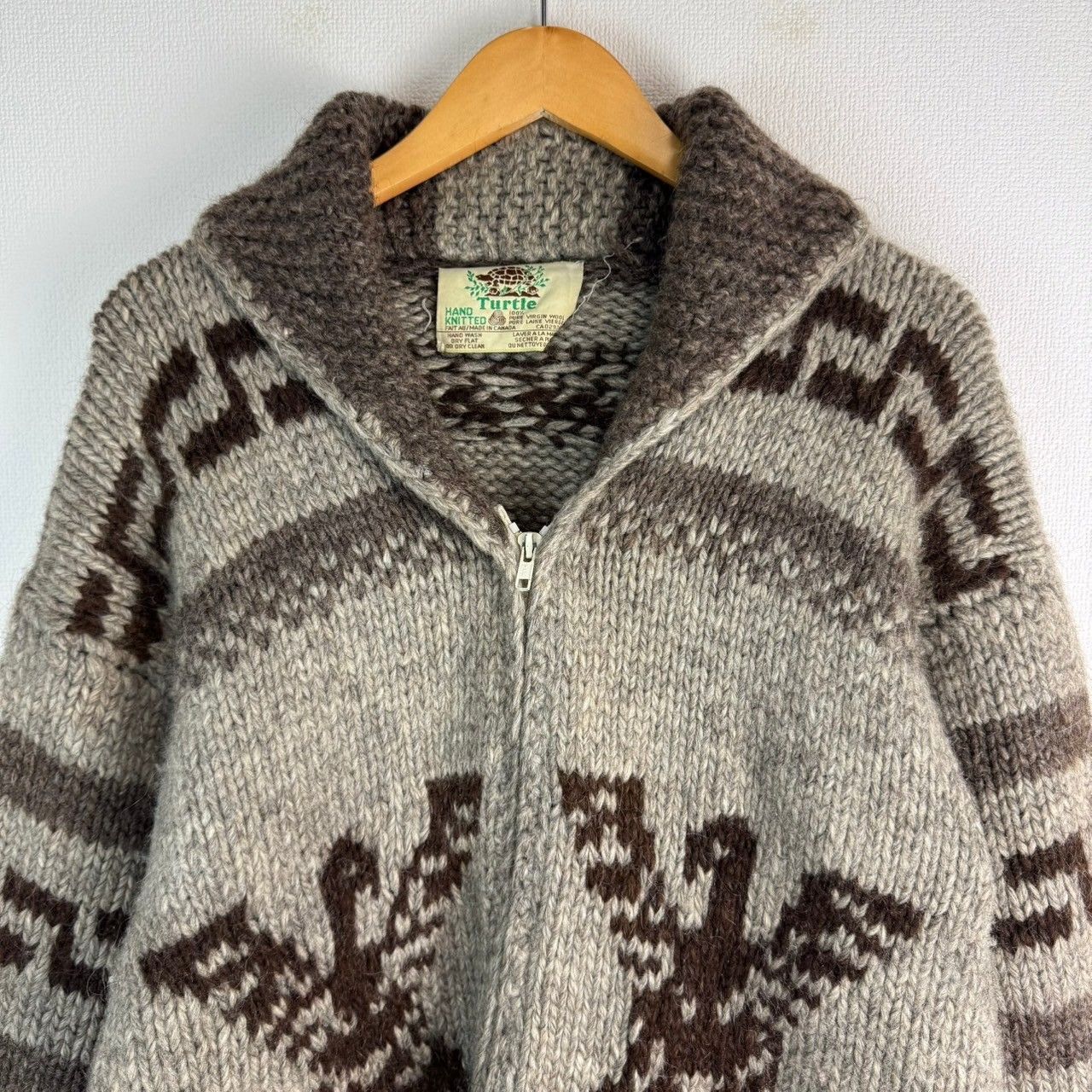 90s 手編み カナディアンセーター カウチンセーター アメカジ ニット