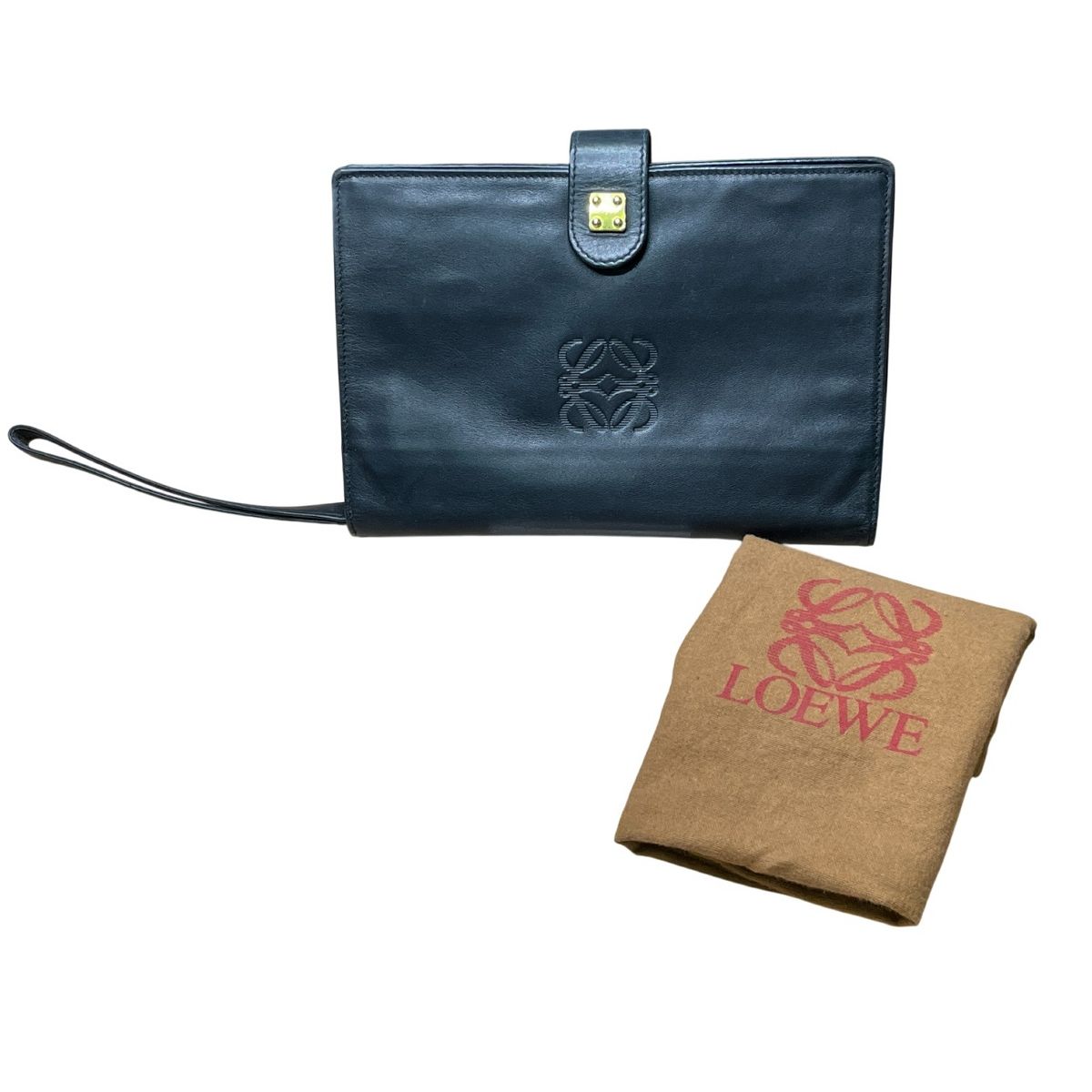 ロエベ LOEWE レザー クラッチバッグ ブラック レディース メンズ T10561453