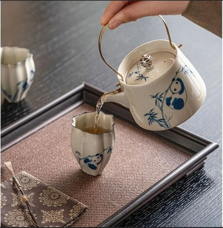 深川製汲出碗揃梅菊池紋茶器5客桐箱