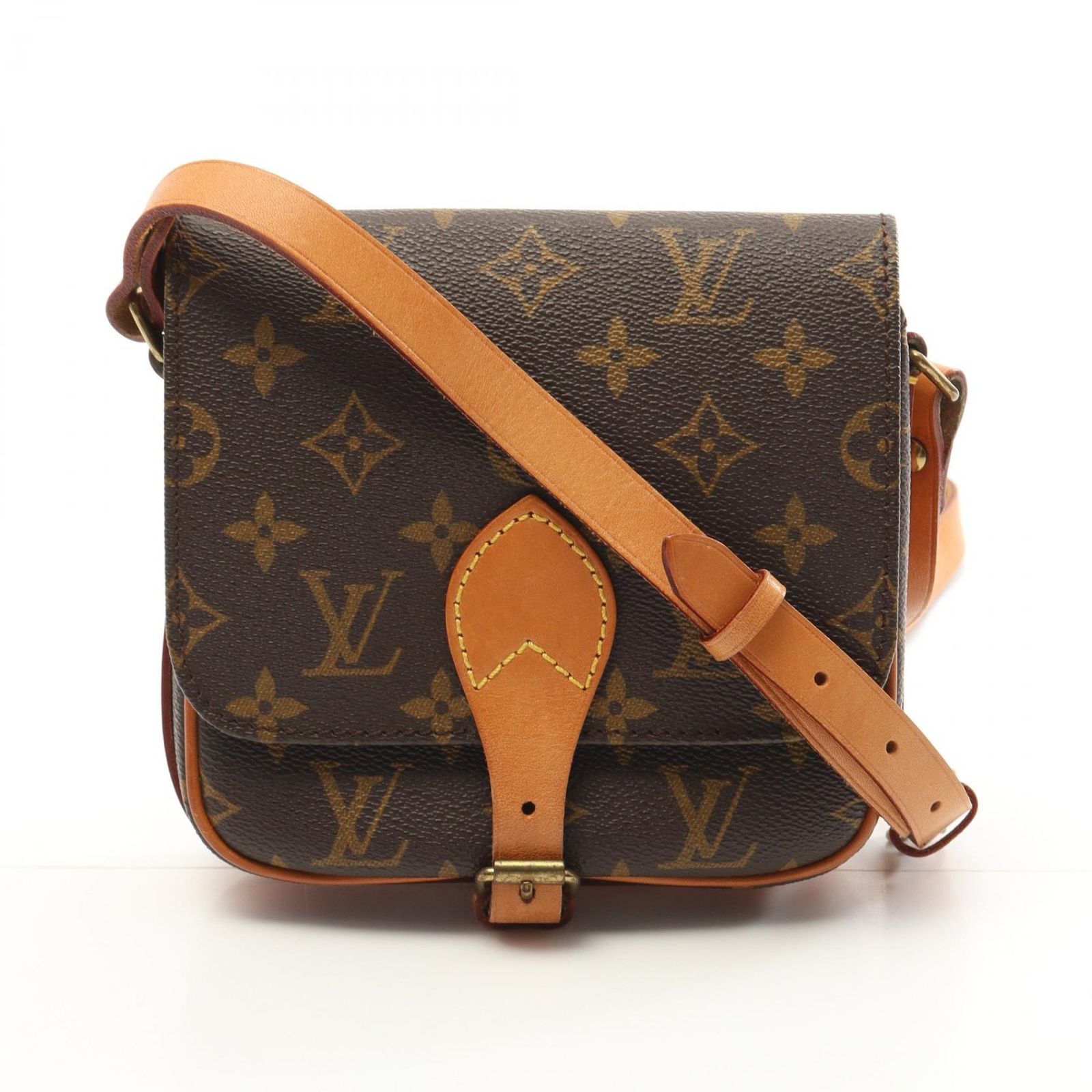 ルイ ヴィトン LOUIS VUITTON ショルダーバッグ カルトシエールPM M51254 ブラウン PVCコーティングキャンバス レザー ミニ カルトシエール レディース Used A