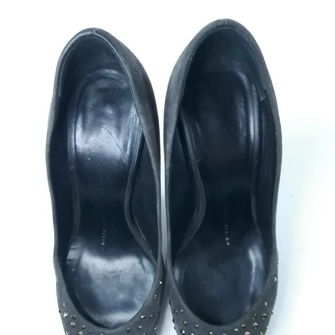 Giuseppe Zanotti パンプス スワロ ビジュースエード グレー Giuseppe Zanotti パンプス スワロ ビジュースエード グレー