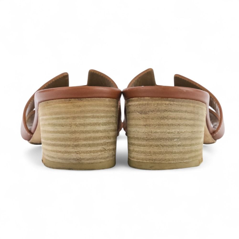  HERMES エルメス オアジス レザー ミュールサンダル サイズ36.5 23.5 cm相当 ブラウン レディース 古着 ミュール サンダル ミュール