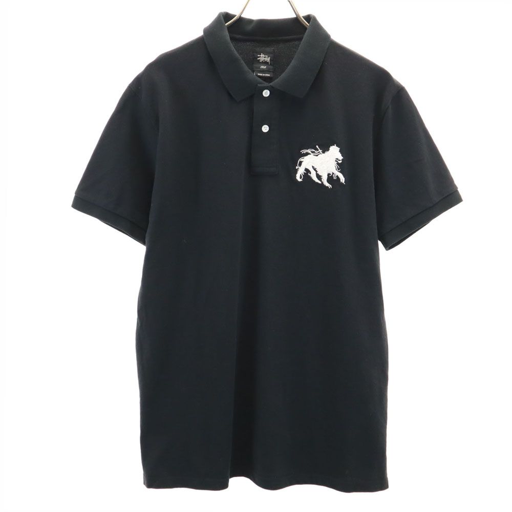 Stussy 半袖ポロシャツ L 黒 Stussy 半袖ポロシャツ L 黒