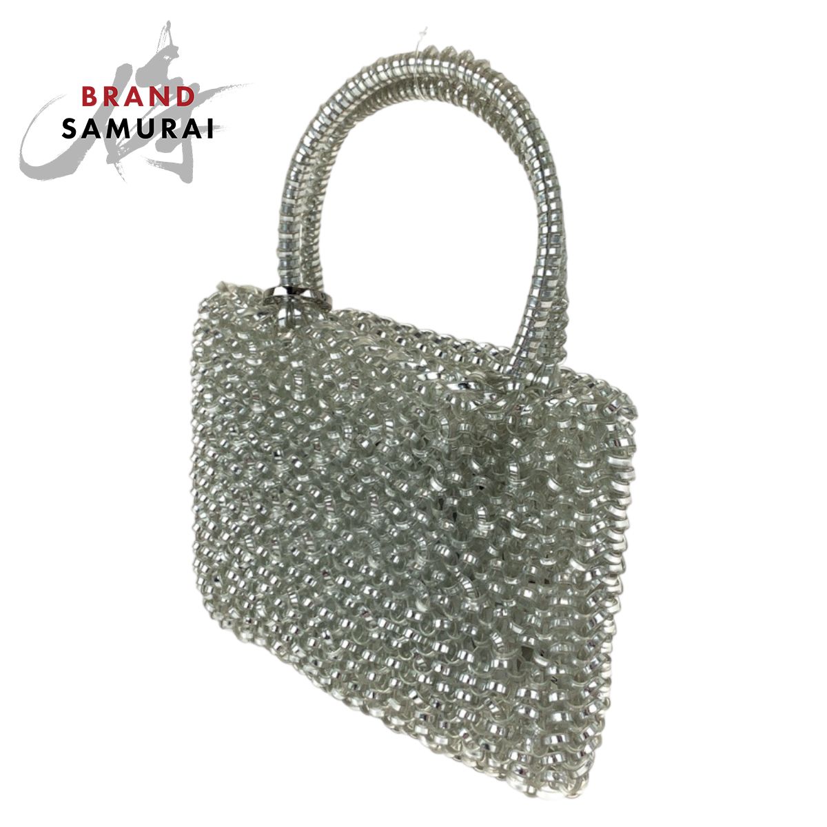 美品 ANTEPRIMA アンテプリマ ワイヤーバッグ シルバー ナイロン ミニ 