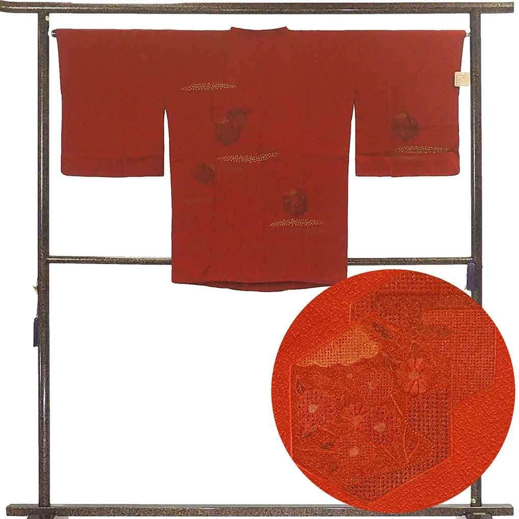 付下げ 身丈155.5cm 裄丈62.5cm S 袷 斉藤三才 落款 鳥 シルエット