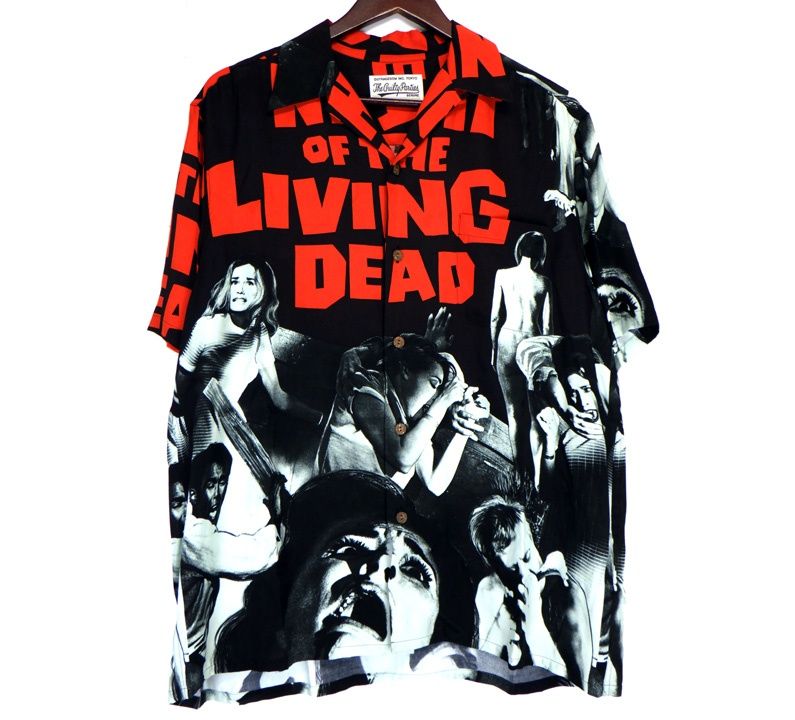 ワコマリア WACKO MARIA × ナイト オブ ザ リビングデッド NIGHT OF THE LIVING DEAD S|S HAWAIIAN SHIRT 総柄 ハワイアン 開襟 半袖 シャツ n9549
