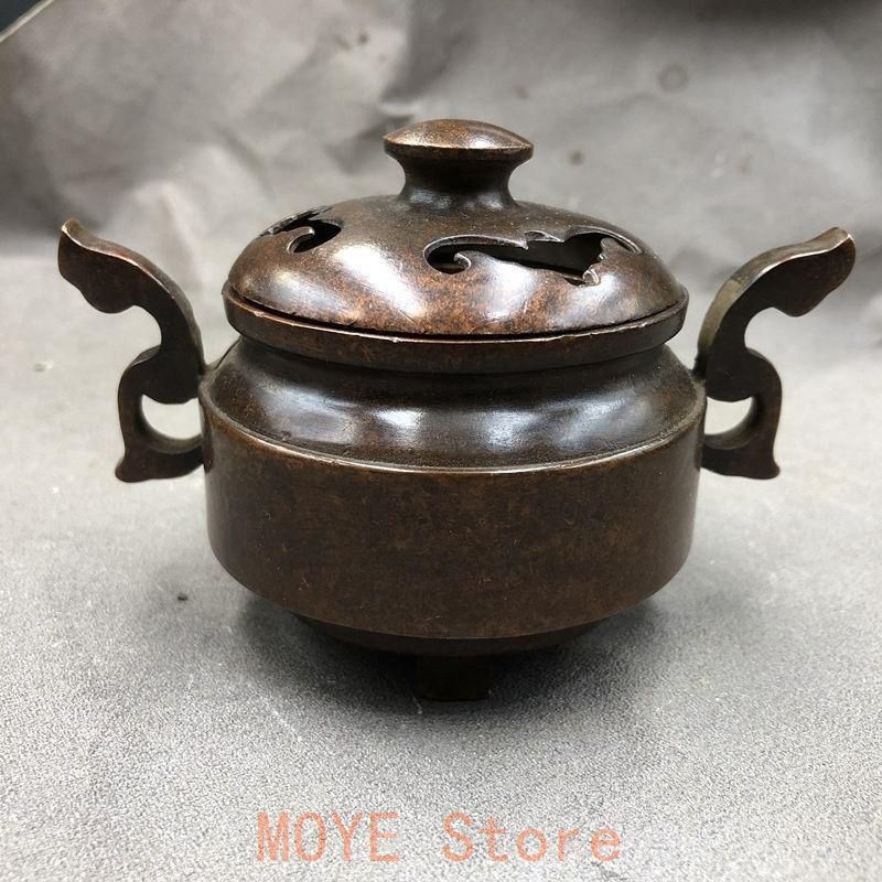 銅器 三足龍鳳薫炉 茶台薫香炉 茶道具 香道具 装飾品 工芸品 置物 銅器 三足龍鳳彫花薫炉 茶台薫香炉 茶道具 香道具 装飾品 工芸品