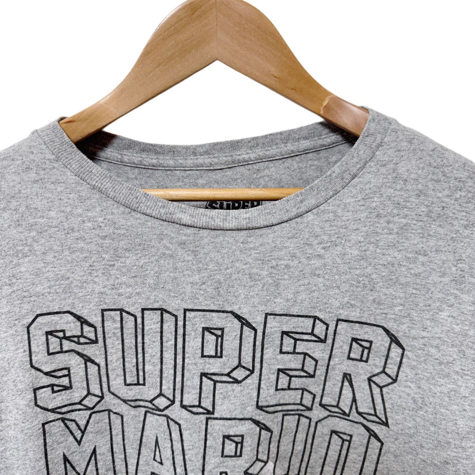 スーパーマリオ Tシャツ Lサイズ グレー キャラT 80s デザイン