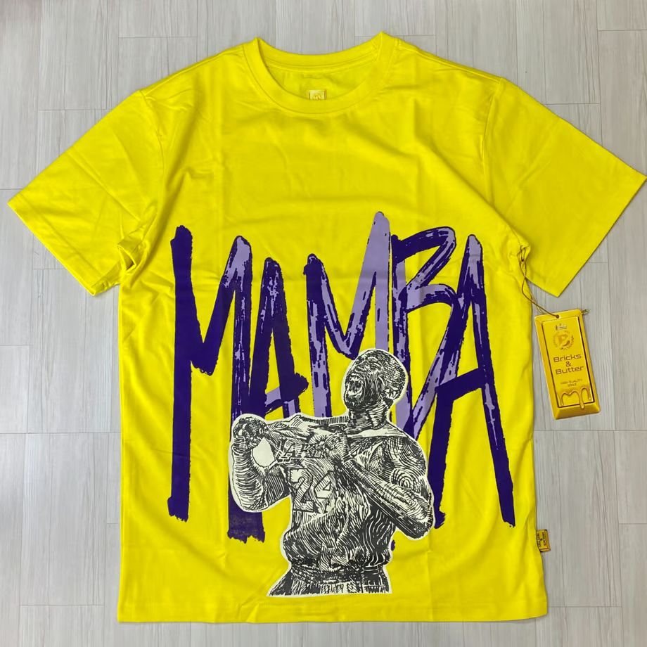 米国ブランド Bricks u0026 Butter ブリックス＆バター 半袖 Mamba グラフィック Tシャツ 黄色
