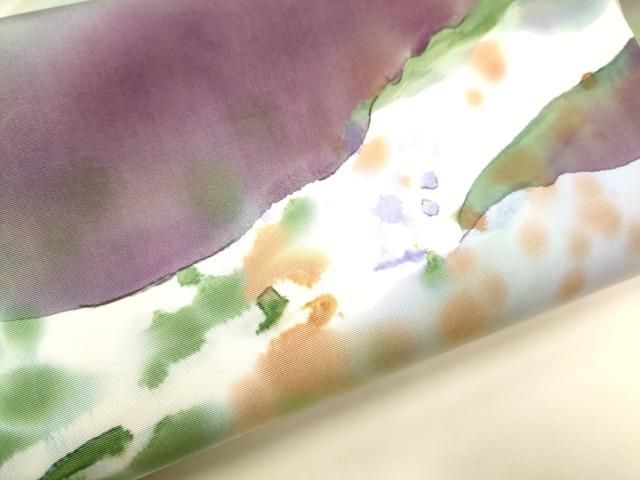 平和屋着物○虹色創家 本郷大田子 塩瀬 九寸名古屋帯 霞文 正絹 逸品