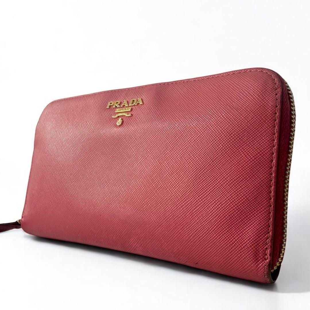 工場直売 良品】PRADA プラダ サフィアーノレザー 長財布 ラウンドジップ 小物