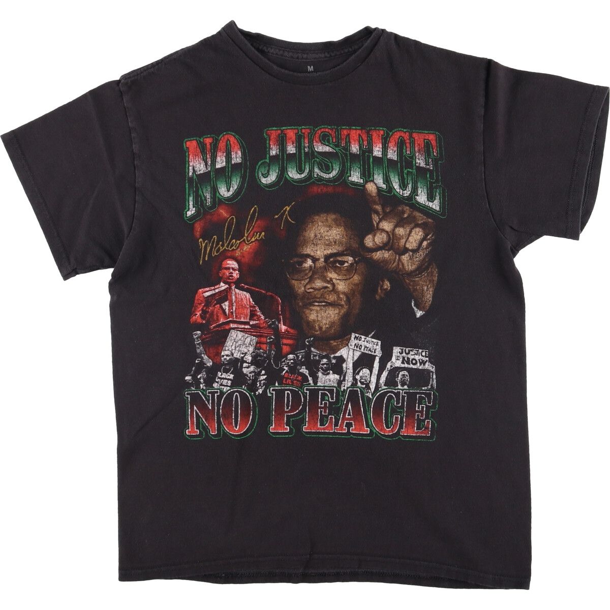 古着 MALCOLM X マルコムX 偉人Tシャツ メンズM相当 クルー