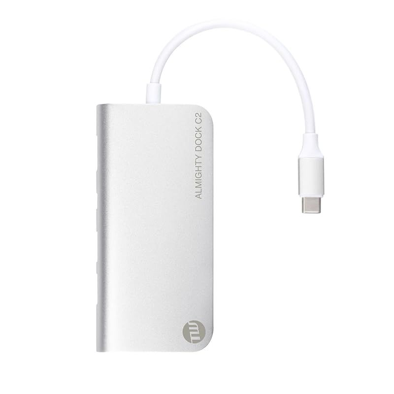 TUNEWEAR ALMIGHTY DOCK C2 マルチ USBハブ Ethernet 4K Mini DisplayPort シルバー TUN-OT-000041 0