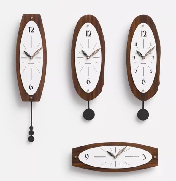 壁掛け時計 掛け時計 北欧 ウォールクロック 掛時計 時計 壁掛け アンティーク レトロ おしゃれ 静音 モダン かわいい カフェ風 ギフト 木製 木 大きい 音がしない 寝室 ヴィンテージ 楕円 オーバル
