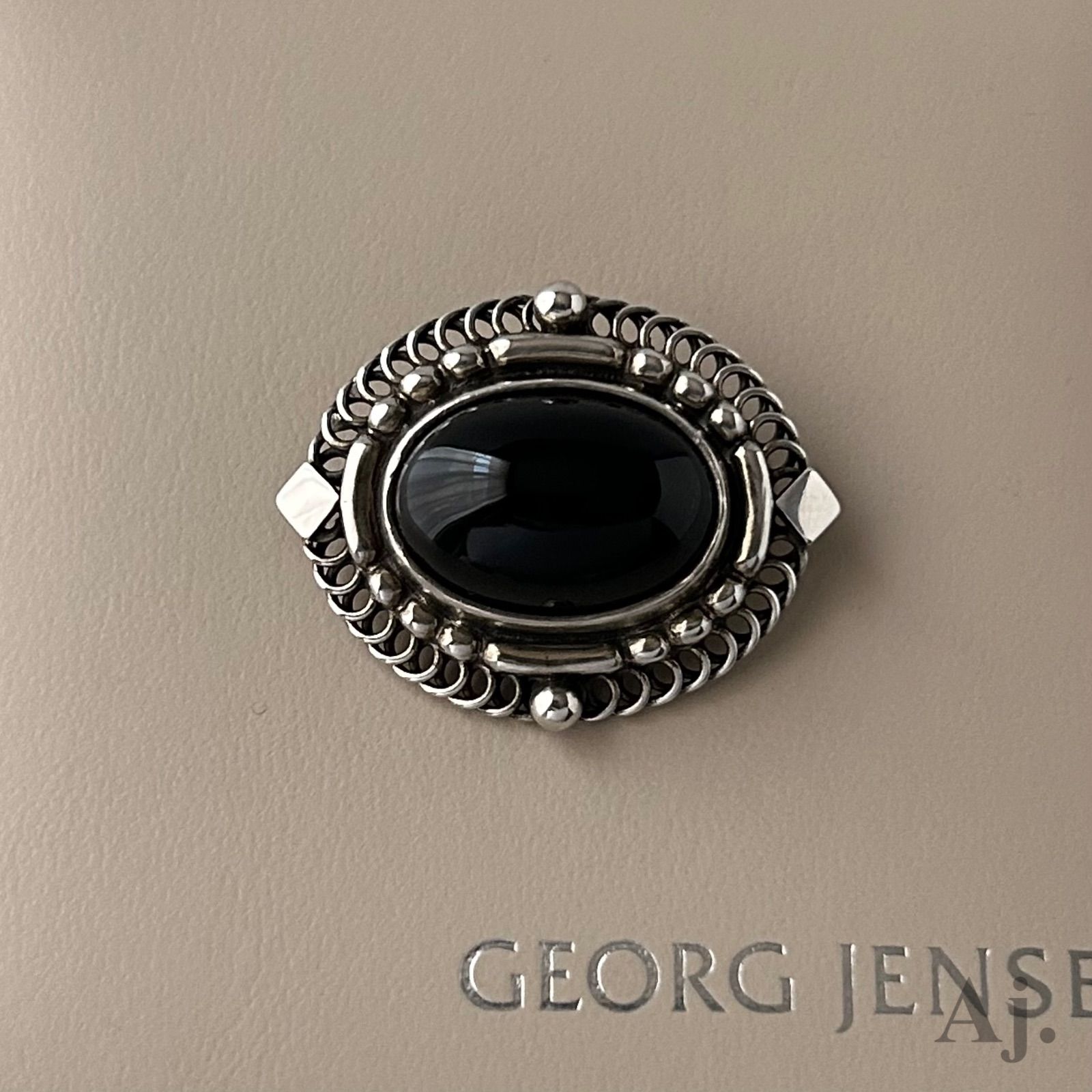 ジョージジェンセン ブローチ 419 オニキス AG925 Georg Jensen - メルカリ