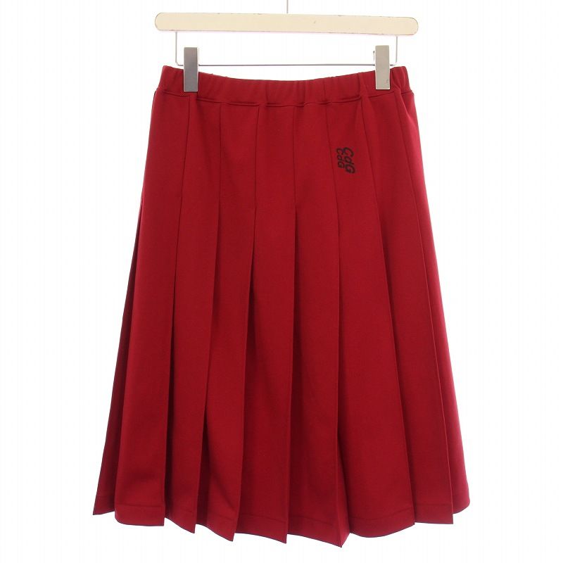 希少】コムデギャルソン コムコム ロゴ刺繍 プリーツ ジャージスカート