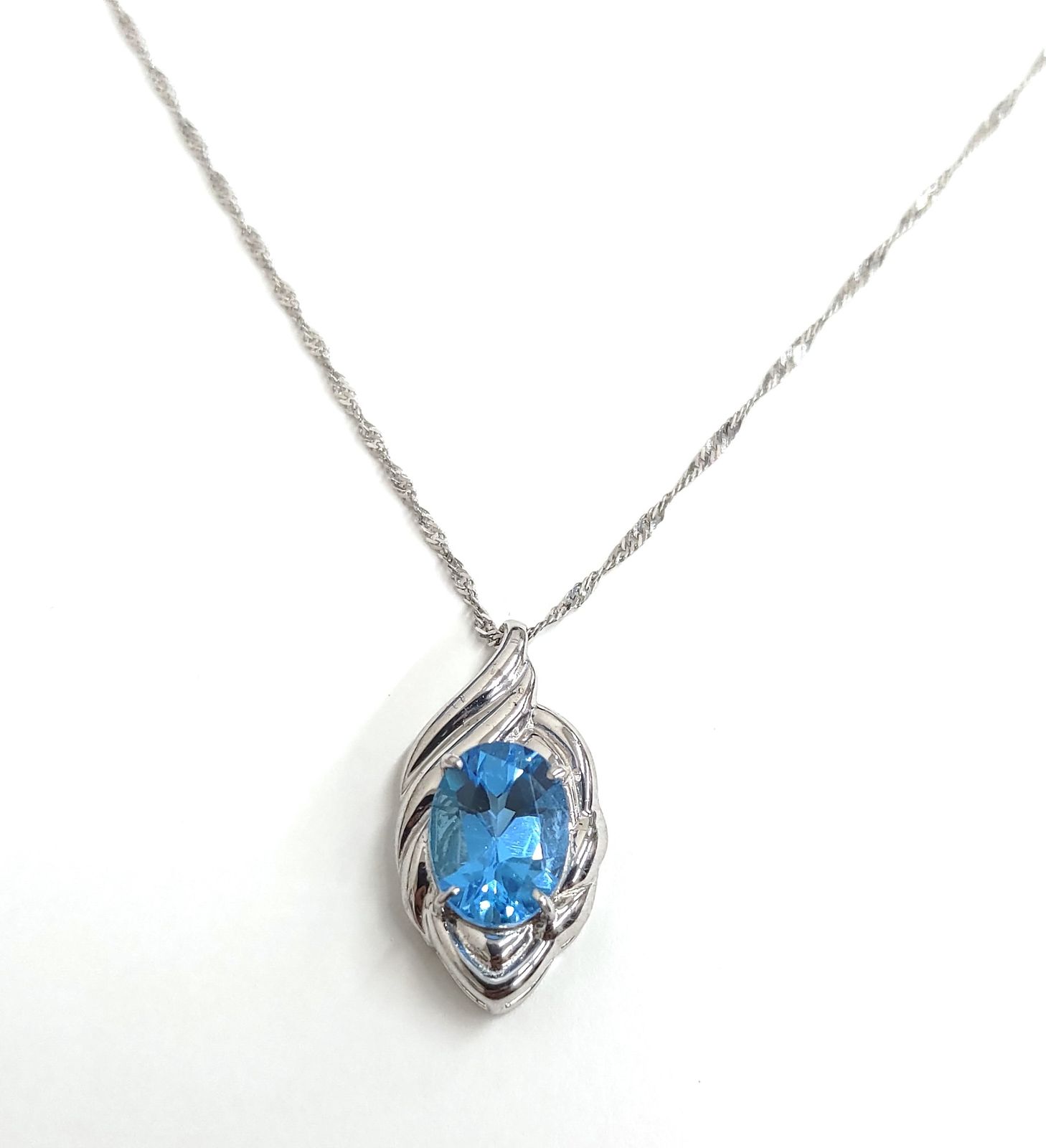 TSUTSUMI Jewerly K14 Blue topaz 1.86g 0.65g ネックレス ブルートパーズ ツツミ ジュエリー JA-24784