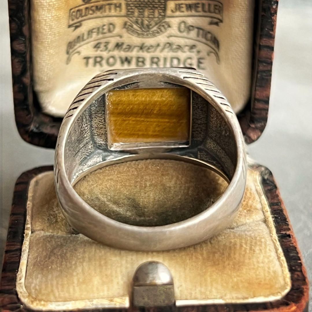 VINTAGE ヴィンテージ タイガーアイ スクエア リング 指輪 ジュエリー VINTAGE ヴィンテージ シルバー タイガーアイ スクエア リング 指輪