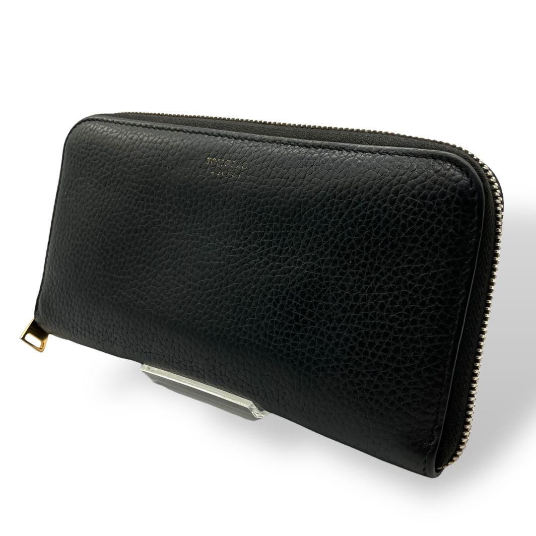 1998 TOM FORD 長財布 ラウンドファスナー シボ革 ブラック 1998 TOM FORD 長財布 ラウンドファスナー シボ革 ブラック