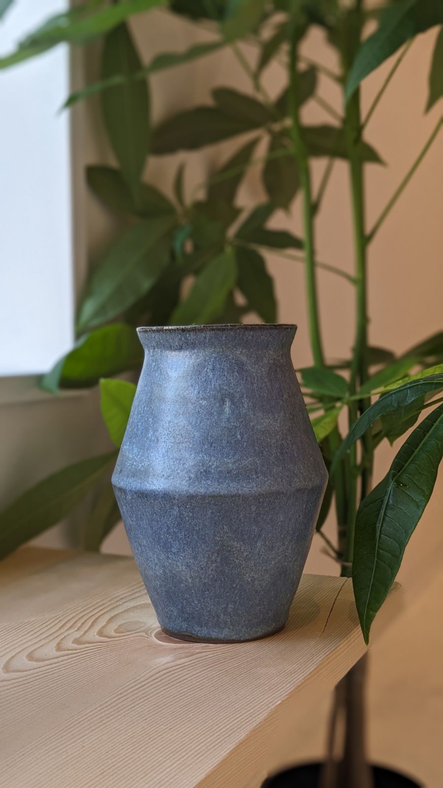 手作り陶器 花瓶 灰青色 - メルカリ