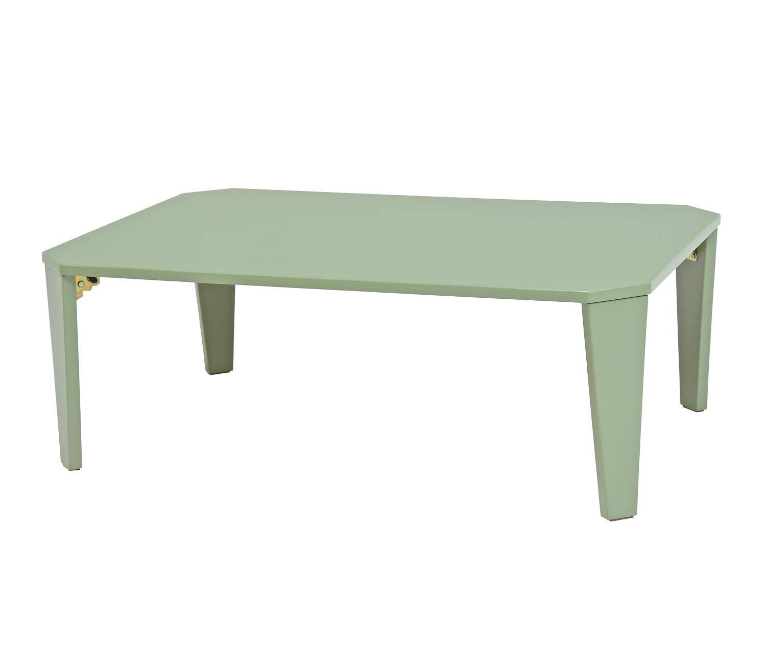 萩原 ローテーブル 折りたたみ クルール9060MG 完成品 子供 コンパクト 幅90cm モスグリーン