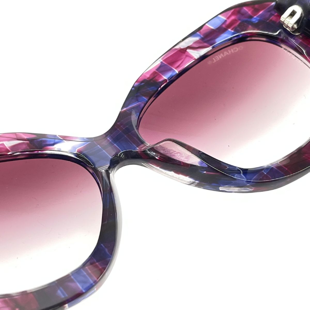 美品 CHANEL シャネル サングラス 5323A パープル レディース マーブル
