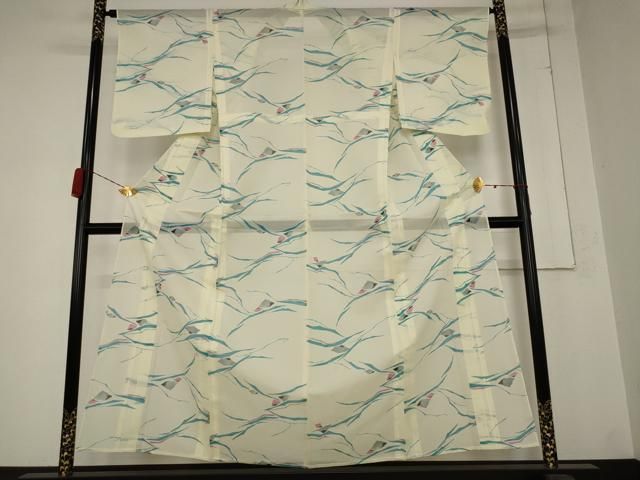 2024 平和屋着物＊夏物 小紋 絽 幾何学文様 洗える着物 AABB0526st