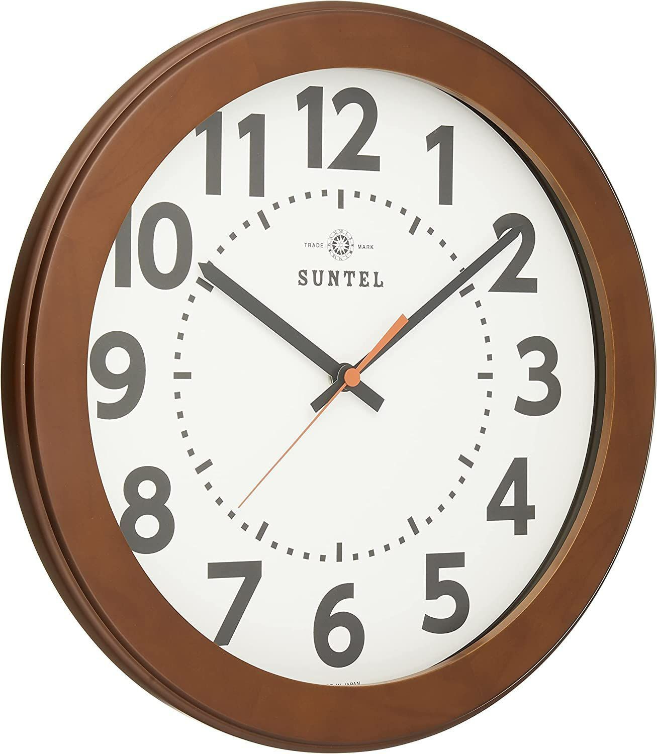 新品 さんてる Suntel 掛け時計 ブラウン 330×4 モジくっきり木枠