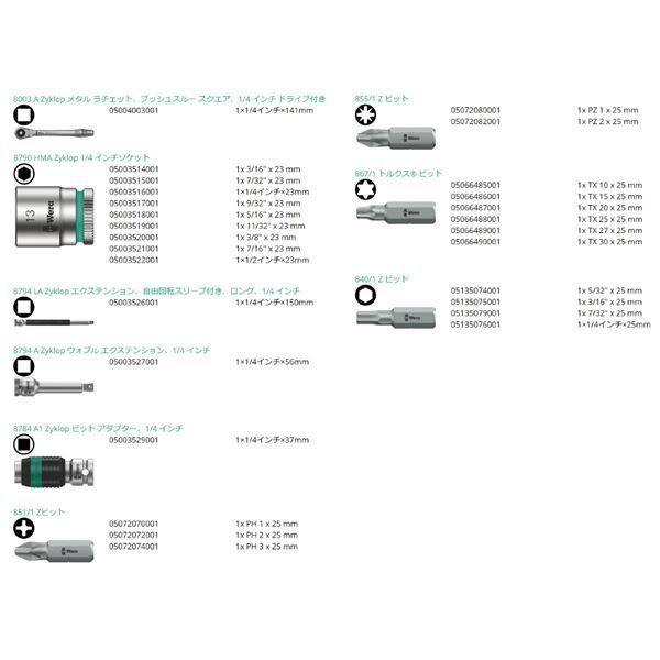 来店をご期待! WERA ヴェラ 差込1 4SQ メタルラチェットソケット ビットセット 004020 工具 ツール DIY 作業工具 道具 贅沢な