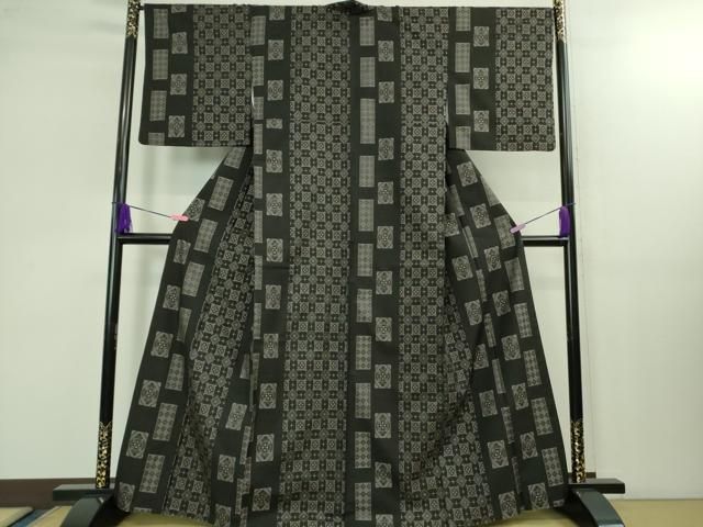 平和屋本店 上 現代龍郷絣 本場大島紬 7マルキ 色紙間道 DZAB1450kh5