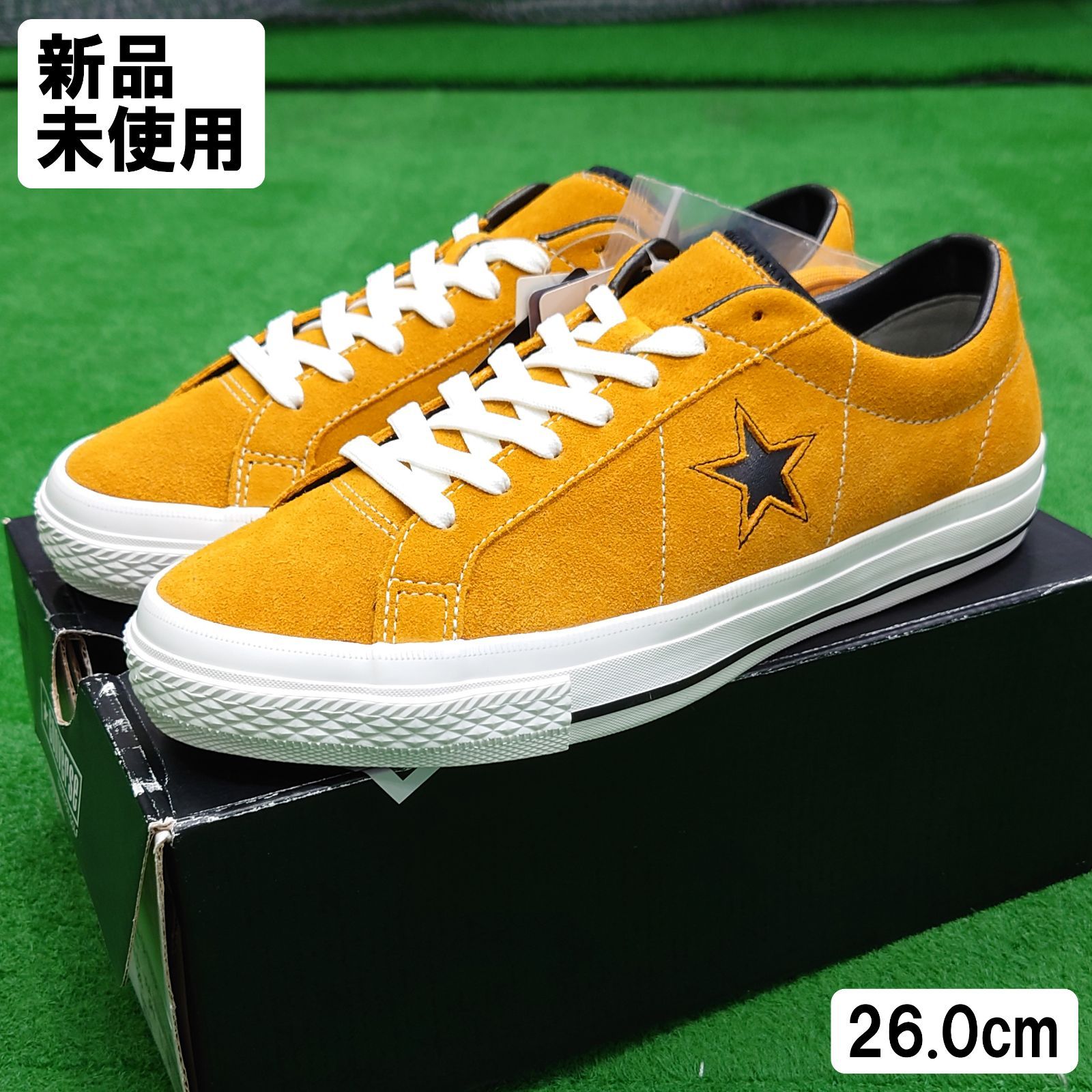 ♥ CONVERSE ONE STAR GF SUEDE コンバース ワンスター GF スエード 26.0cm ゴールド ゴルフシューズ スパイクレス OUTLET品 1点限り