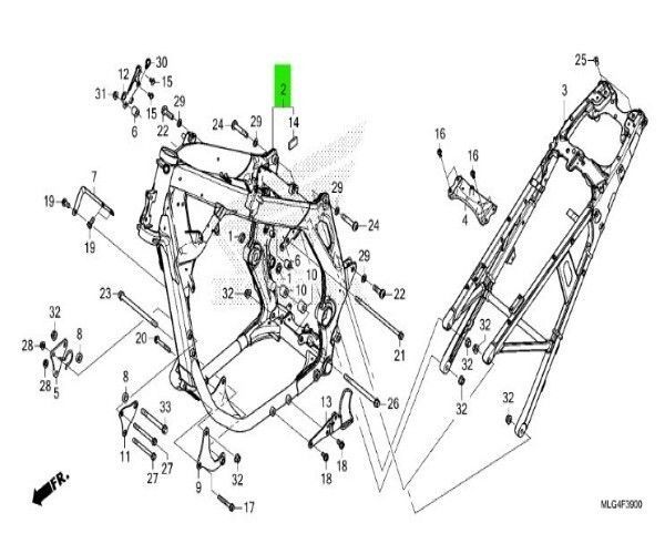 ホンダ 純正 CRF1100L Africa Twinフレームセット*NH138* SHASTA White HONDA アフリカツイン Frame Set 50010-MKS-E00ZA Genuine