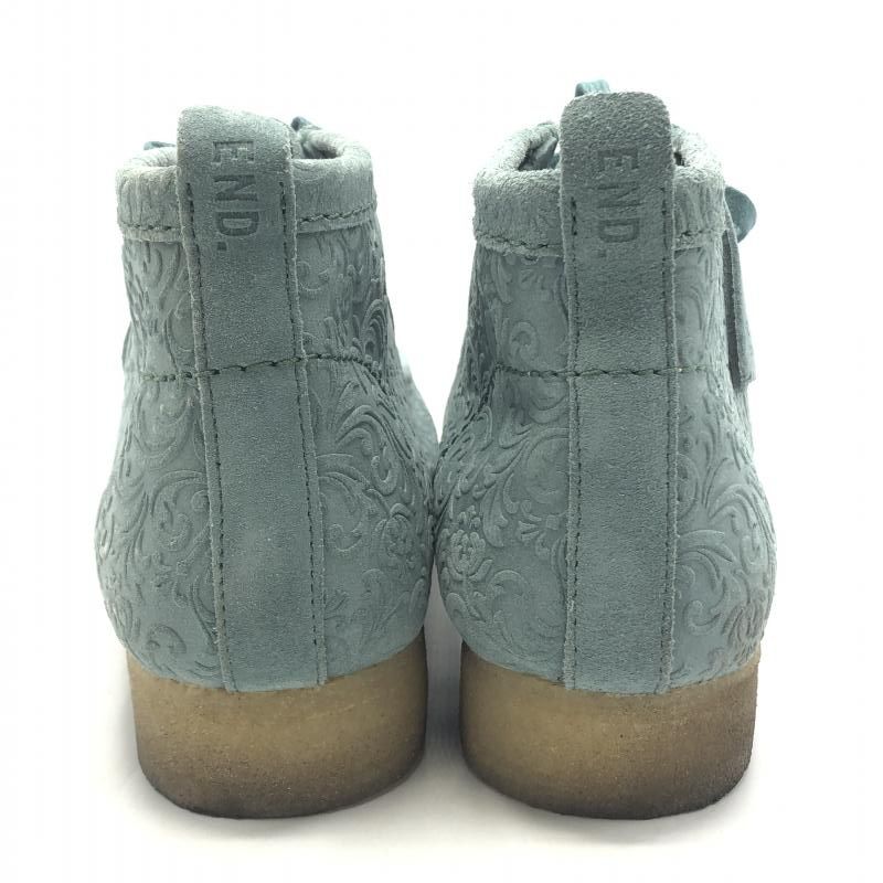 中古】Clarks × END. OXFORD FLOWERS WALLABEE BOOT 9 1/2 グリーン